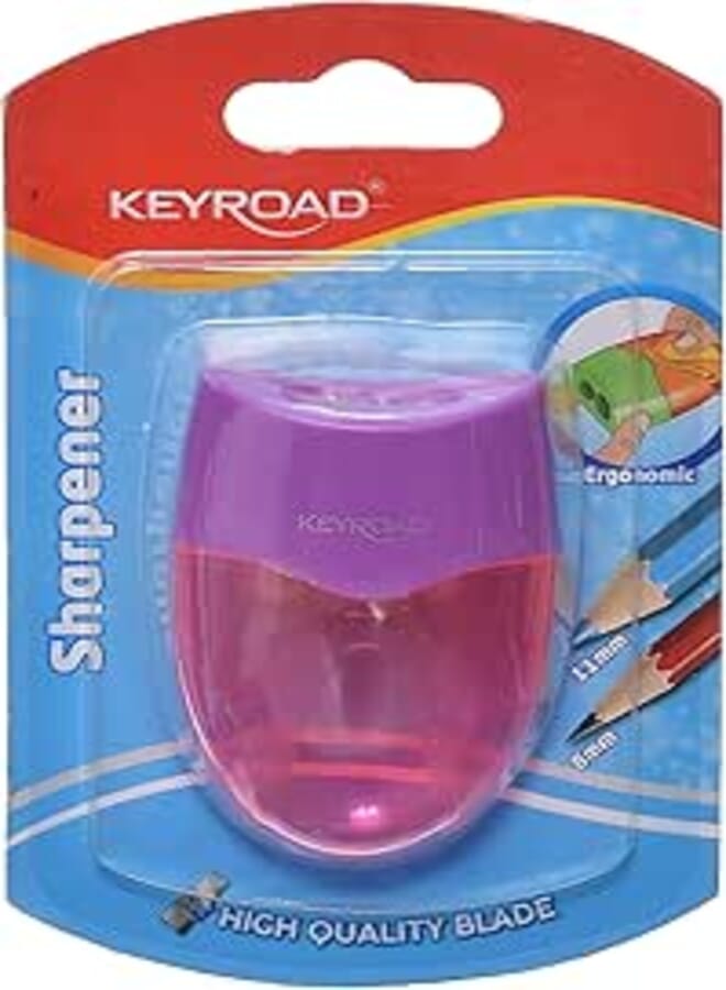 Keyroad Plastic Sharpener, 2 Hole Card, Versatile and Durable for School and Art Pencils